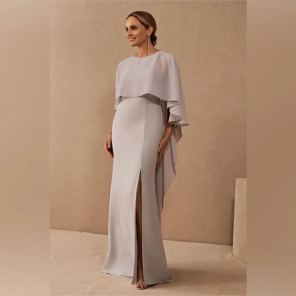 Anthropologie BHLDN AMSALE Crane Cape Long Gown Dress NWT